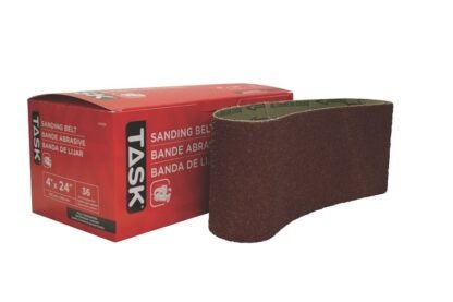 Task 42436 Sanding Belt, 4 in W, 24 in L, 36 Grit, Aluminum Oxide Abrasive Sells in Quantity of 5