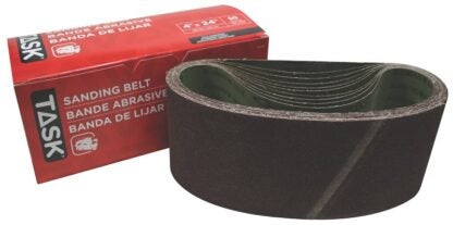 Task 42450 Sanding Belt, 4 in W, 24 in L, 50 Grit, Aluminum Oxide Abrasive Sells in Quantity of 10