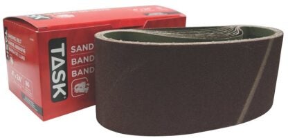 Task 42480 Sanding Belt, 4 in W, 24 in L, 80 Grit, Aluminum Oxide Abrasive Sells in Quantity of 10