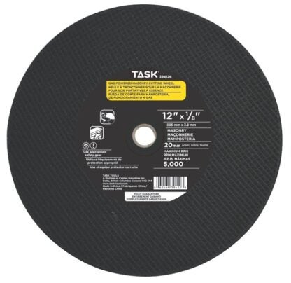 Task 39412B Cutting Wheel, 12 in Dia, 1/8 in Thick, 20 mm Arbor