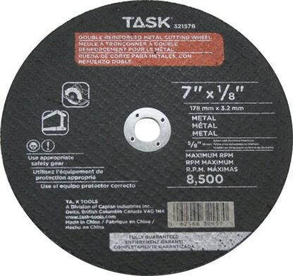 Task 32157B Cutting Wheel, 7 in Dia, 1/8 in Thick, 5/8 in Arbor