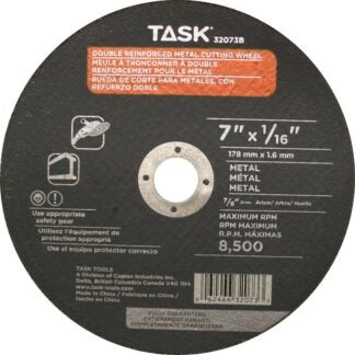 Task 32073B Cutting Wheel, 7 in Dia, 1/16 in Thick, 7/8 in Arbor