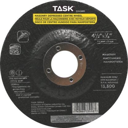 Task 33458B Cut-Off Wheel, 4-1/2 in Dia, 1/8 in Thick, 7/8 in Arbor