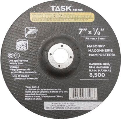 Task 33708B Cut-Off Wheel, 7 in Dia, 1/8 in Thick, 7/8 in Arbor