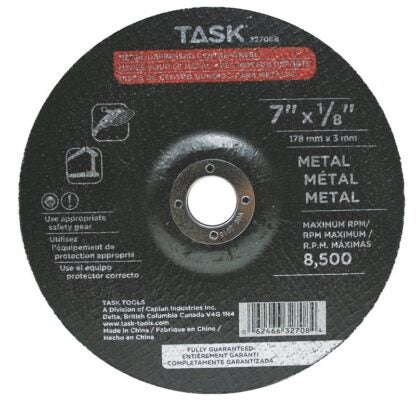 Task 32708B Cutting Wheel, 7 in Dia, 1/8 in Thick, 7/8 in Arbor