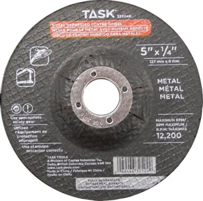 Task 32504B Cutting Wheel, 5 in Dia, 1/4 in Thick, 7/8 in Arbor