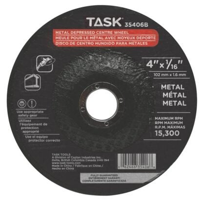 Task 35406B Cutting Wheel, 4 in Dia, 1/16 in Thick, 5/8 in Arbor