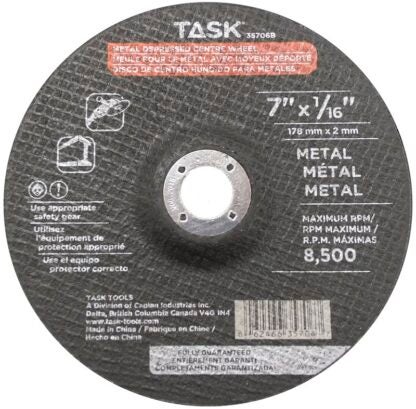 Task 35706B Cutting Wheel, 7 in Dia, 1/16 in Thick, 7/8 in Arbor