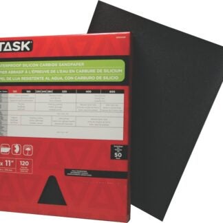 Task WDO4120 Sandpaper, 11 in L, 9 in W, Fine, 120 Grit, Silicon Carbide Abrasive Sells in Quantity of 50