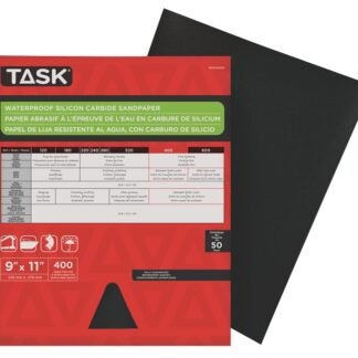 Task WDO4400 Sandpaper, 11 in L, 9 in W, Super Fine, 400 Grit, Silicon Carbide Abrasive Sells in Quantity of 50