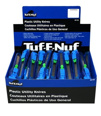 Tuf-E-Nuf 00122 Auto-Lock Knife, 9 mm W Blade Sells in Quantity of 60