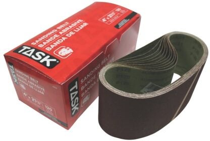 Task 42112 Sanding Belt, 4 in W, 21-3/4 in L, 120 Grit Sells in Quantity of 10