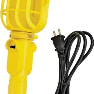 PowerZone ORTL098506 Work Light with Non-Metallic Guard, Incandescent Lamp, 6 ft L Cord, Yellow Sells in Quantity of 4