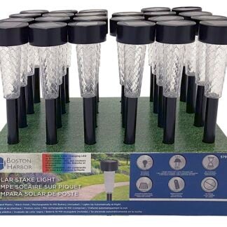 Boston Harbor 24187 Stake Light, Ni-MH Battery, AAA Battery, 1-Lamp, LED Lamp, Plastic and Metal Fixture, Black Sells in Quantity of 24