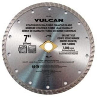 Vulcan 937501OR Continuous Turbo Diamond Blade, 7 in Dia, 7/8 in Arbor