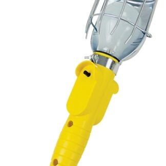 PowerZone ORTL010606 Work Light with Metal Guard and Single Outlet, 12 A, Incandescent Lamp, 6 ft L Cord, Yellow Sells in Quantity of 4