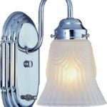 Boston Harbor RF-V-026-CH Vanity Light Fixture, 60 W, 1-Lamp, A19 or CFL Lamp, Steel Fixture, Chrome Fixture