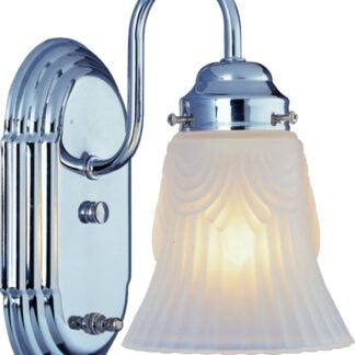 Boston Harbor RF-V-026-CH Vanity Light Fixture, 60 W, 1-Lamp, A19 or CFL Lamp, Steel Fixture, Chrome Fixture