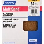 NORTON MultiSand 07660768108 Sanding Sheet, 11 in L, 9 in W, Coarse, 60 Grit, Aluminum Oxide Abrasive