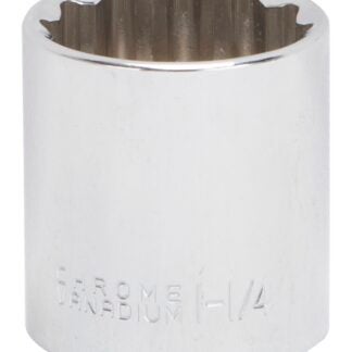 Vulcan MT6525893 Drive Socket, 1-1/4 in Socket, 1/2 in Drive, 12-Point, Chrome Vanadium Steel, Chrome