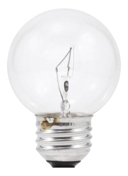 Sylvania 10298 Incandescent Lamp, 25 W, G16.5 Lamp, Medium Lamp Base, 180 Lumens, 2850 K Color Temp Sells in Quantity of 6