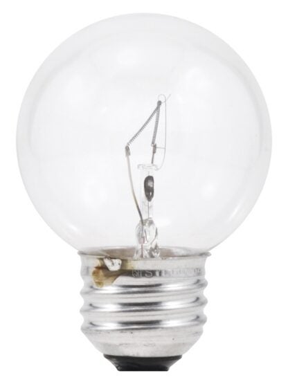 Sylvania 10300 Incandescent Lamp, 40 W, G16.5 Lamp, Medium Lamp Base, 330 Lumens, 2850 K Color Temp Sells in Quantity of 6