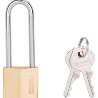 ProSource HD10032 Padlock, Long Shackle, 3/16 in Dia Shackle, 2-1/4 in H Shackle, Steel Shackle, Brass Body, Solid Brass