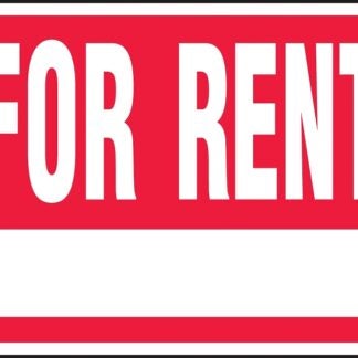 Hy-Ko RS-603 Real Estate Sign, Rectangular, FOR RENT, White Legend, Red Background, Plastic Sells in Quantity of 5