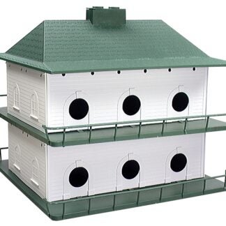 Heath PH-12 Bird House, 21 in W, 18 in H, Plastic, Green/White