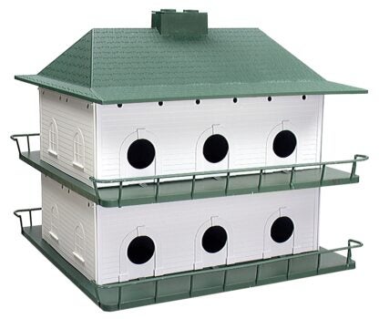 Heath PH-12 Bird House, 21 in W, 18 in H, Plastic, Green/White