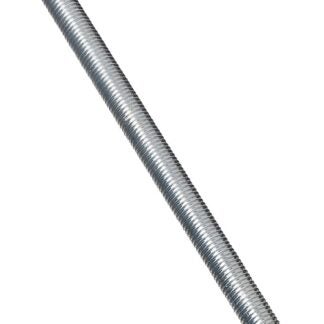 Stanley Hardware N179-366 Threaded Rod, 5/8-11 Thread, 12 in L, A Grade, Steel, Zinc, UNC Thread