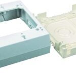 Wiremold NMW NMW3-2 Outlet Box, 2 -Gang, Plastic, White, Wall Mounting