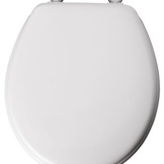 Bemis 44EC-000 Toilet Seat, Round, Molded Wood, White, Twist Hinge