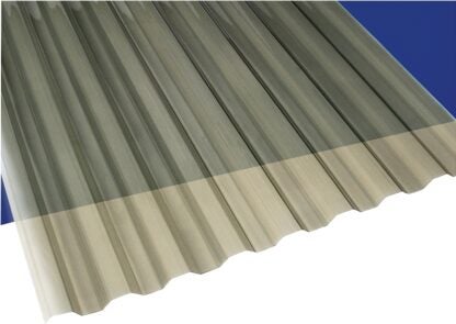 Suntuf 101930 Corrugated Panel, 10 ft L, 26 in W, Greca 76 Profile, 0.032 Thick Material, PVC, Gray Sells in Quantity of 10