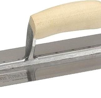 Marshalltown MXS57 Finishing Trowel, 14 in L Blade, 3 in W Blade, Spring Steel Blade, Square End, Curved Handle