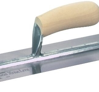 Marshalltown MXS66 Finishing Trowel, 16 in L Blade, 4 in W Blade, Spring Steel Blade, Square End, Curved Handle