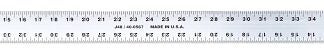 Johnson COLORmaxx Series J48 Straight Edge Ruler, 1/8, 1/16 in Graduation, Aluminum, Clear, 2 in W