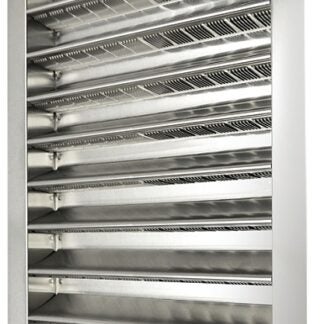 Master Flow DA1424 Dual Louver, 26-3/8 in L, 16-1/2 in W, Aluminum, Silver, Mill