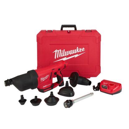 M12 12 Volt Lithium-Ion Brushless Cordless AIRSNAKE Drain Cleaning Air Gun Kit-B