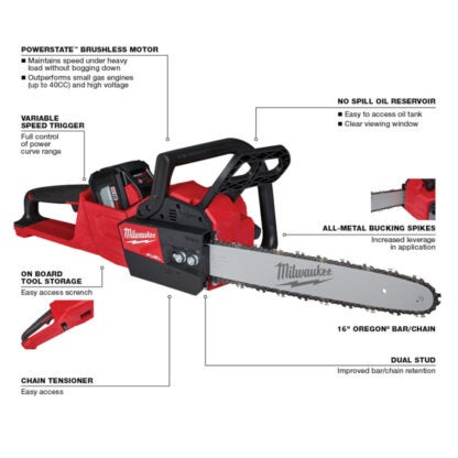 Milwaukee 2727-21HD 16" M18 Fuel Chainsaw Kit