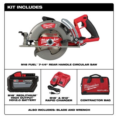 Milwaukee 2830-21HD 7-1/4" M18 Fuel Rear Handle Circular Saw Kit