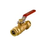 aqua-dynamic 1107-923 Full Port Ball Valve, 1/2 in, Push-Fit, 200 psi, Forged Brass