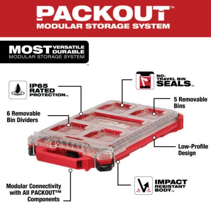 Milwaukee 48-22-8436 Packout Low-Profile Compact Organizer