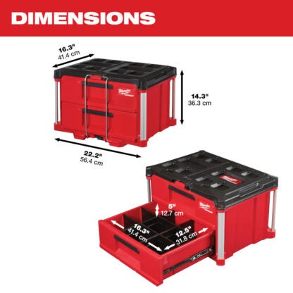 Milwaukee 48-22-8442 Packout 2-Drawer Tool Box