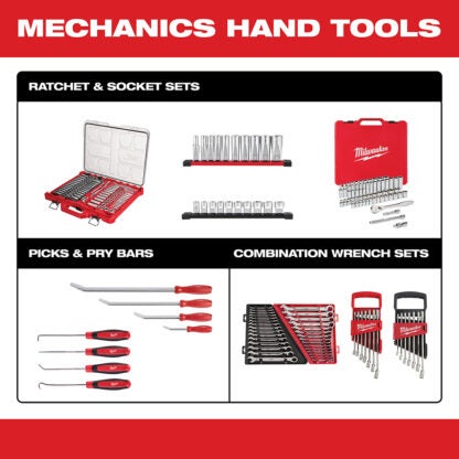 Milwaukee 48-22-9004 1/4" Drive Ratchet & Socket Set - SAE & Metric - 50PC