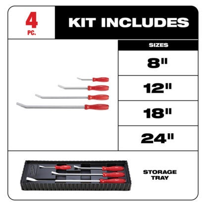 Milwaukee 48-22-9214 Pry Bar Set - 4PC