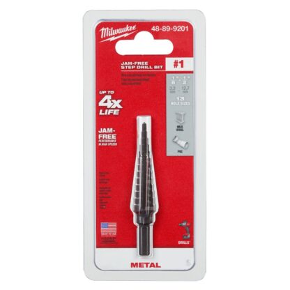 #1 Step Drill Bit, 1/8 in. - 1/2 in. x 1/32 in.