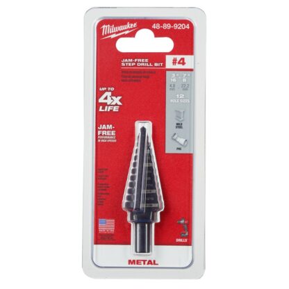 #4 Step Drill Bit, 3/16 in. - 7/8 in. x 1/16 in.