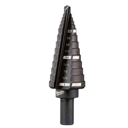 #8 Step Drill Bit, 1/2 in. - 1 in. x 1/16 in.