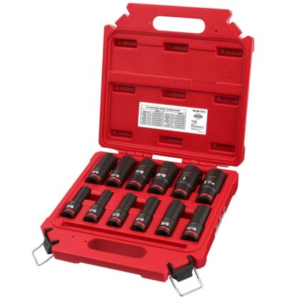 1/2 in. Drive SHOCKWAVE Impact Duty SAE Deep 6 Point Socket Set - 12 Piece